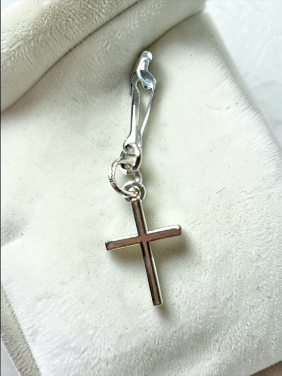 Alaska wild rose designs Jewelry - Silver Cross Charm with clasp